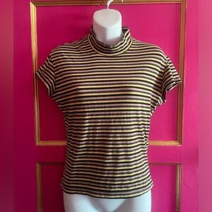 Vintage Michele Lamy Shi Shi striped high neck tshirt. Size medium